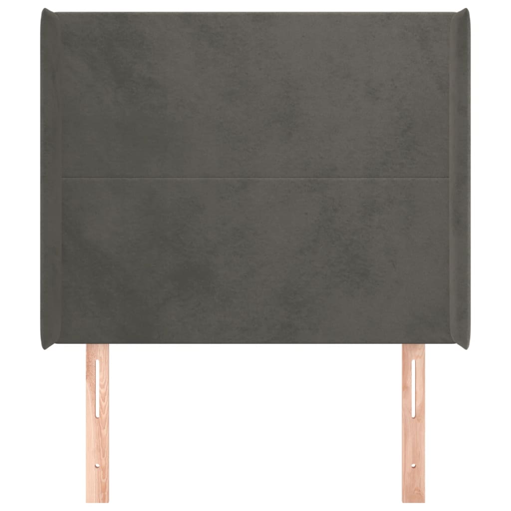 Tête de lit avec oreilles Gris foncé 83x16x118/128 cm Velours - XIOS