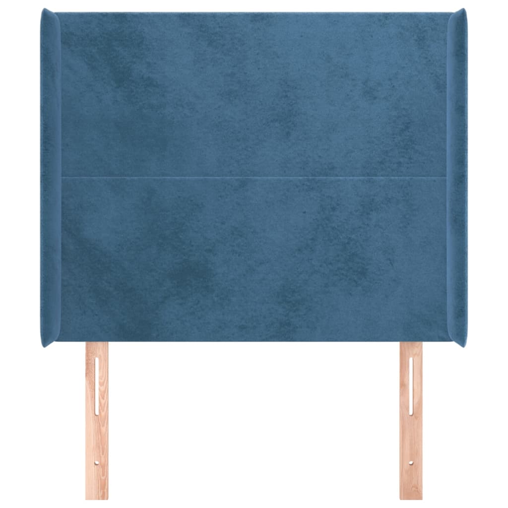 Tête de lit avec oreilles Bleu foncé 83x16x118/128 cm Velours - XIOS
