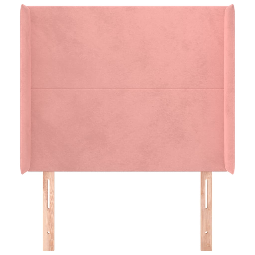 Tête de lit avec oreilles Rose 83x16x118/128 cm Velours - XIOS