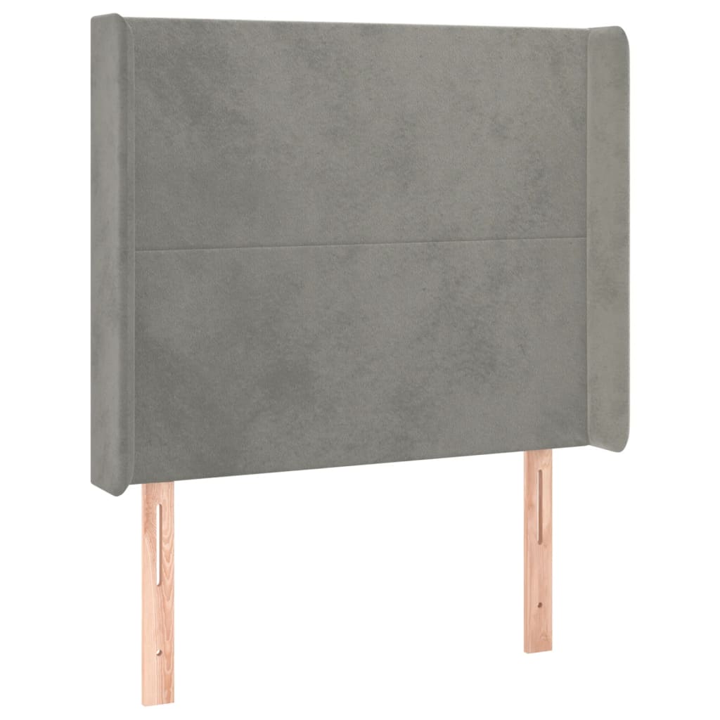 Tête de lit avec oreilles Gris clair 93x16x118/128 cm Velours - XIOS