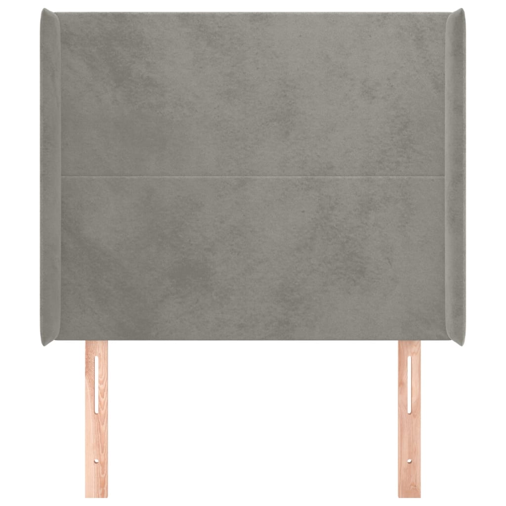 Tête de lit avec oreilles Gris clair 93x16x118/128 cm Velours - XIOS