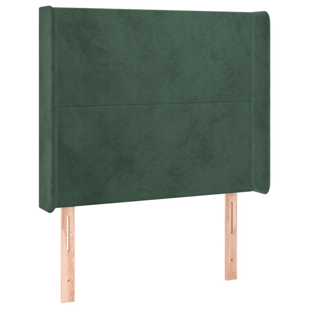 Tête de lit avec oreilles Vert foncé 93x16x118/128 cm Velours - XIOS