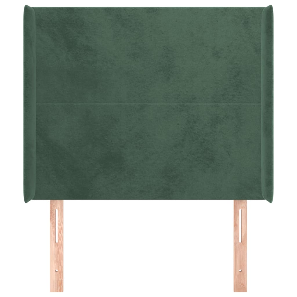 Tête de lit avec oreilles Vert foncé 93x16x118/128 cm Velours - XIOS