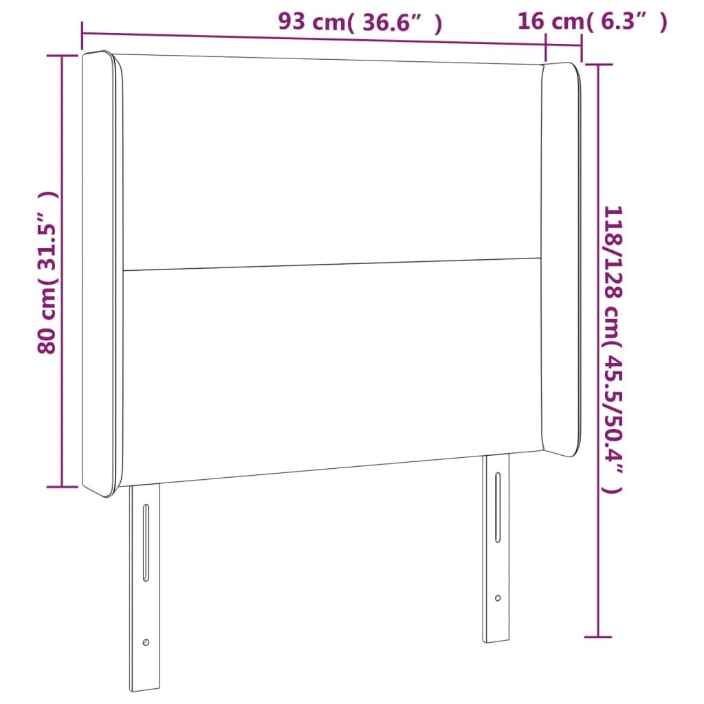 Tête de lit avec oreilles Bleu foncé 93x16x118/128 cm Velours - XIOS