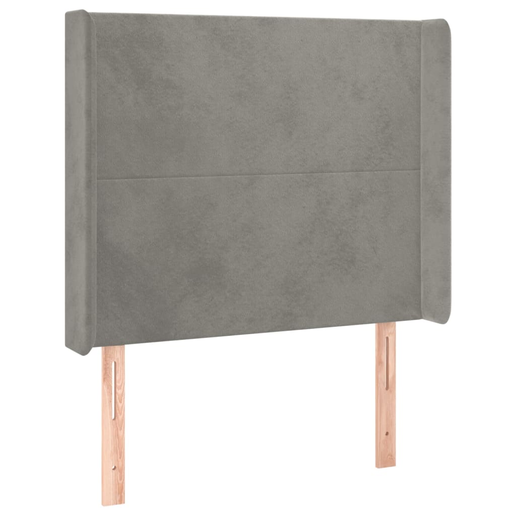 Tête de lit avec oreilles Gris clair 103x16x118/128 cm Velours - XIOS
