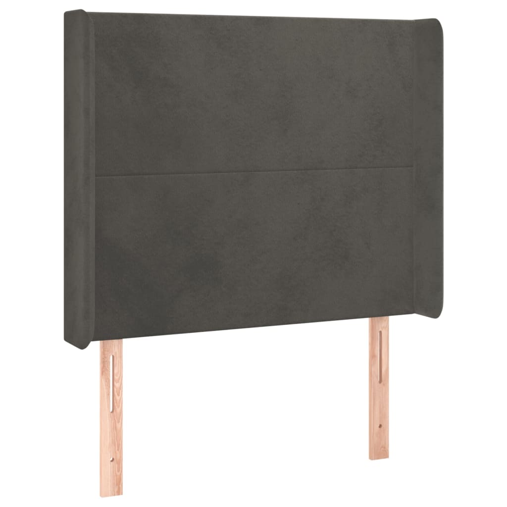 Tête de lit avec oreilles Gris foncé 103x16x118/128 cm Velours - XIOS
