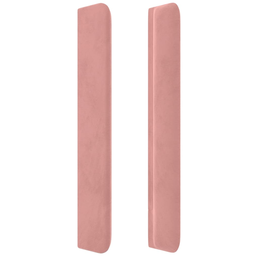 Tête de lit avec oreilles Rose 147x16x118/128 cm Velours - XIOS