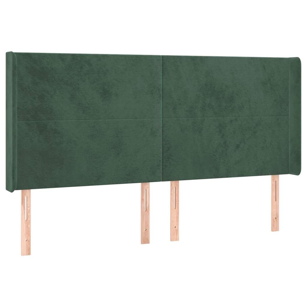 Tête de lit avec oreilles Vert foncé 163x16x118/128 cm Velours - XIOS