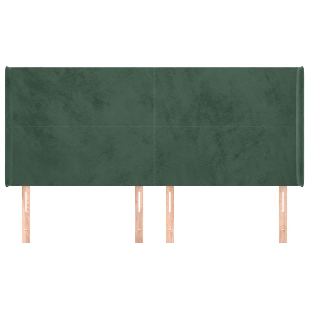 Tête de lit avec oreilles Vert foncé 163x16x118/128 cm Velours - XIOS