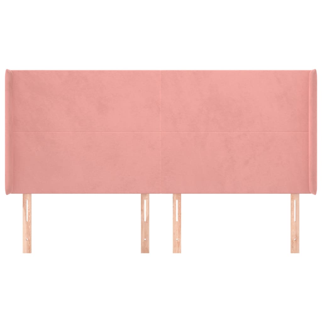 Tête de lit avec oreilles Rose 163x16x118/128 cm Velours - XIOS