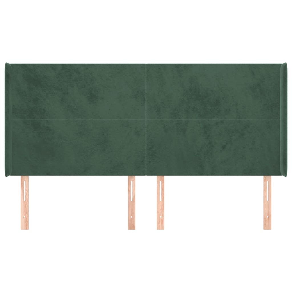 Tête de lit avec oreilles Vert foncé 183x16x118/128 cm Velours - XIOS