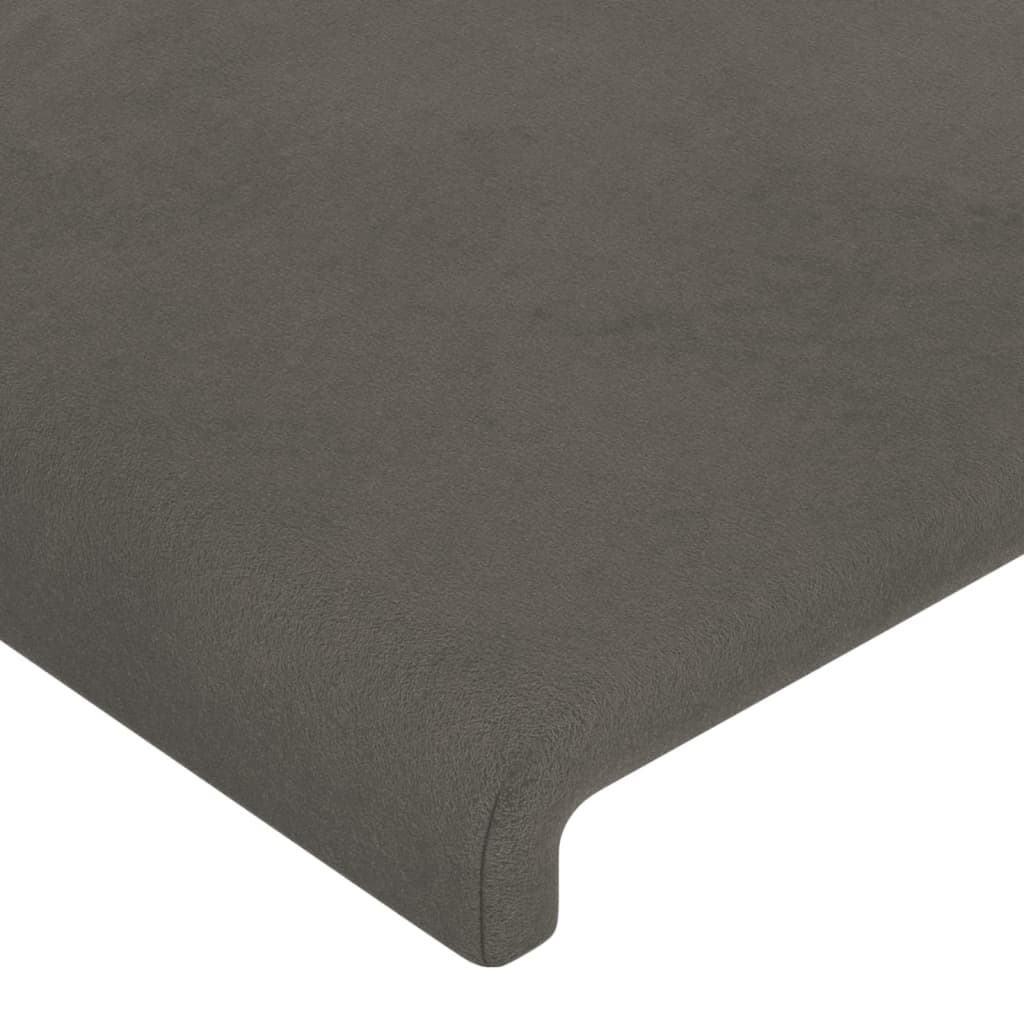 Tête de lit avec oreilles Gris foncé 203x16x118/128 cm Velours - XIOS