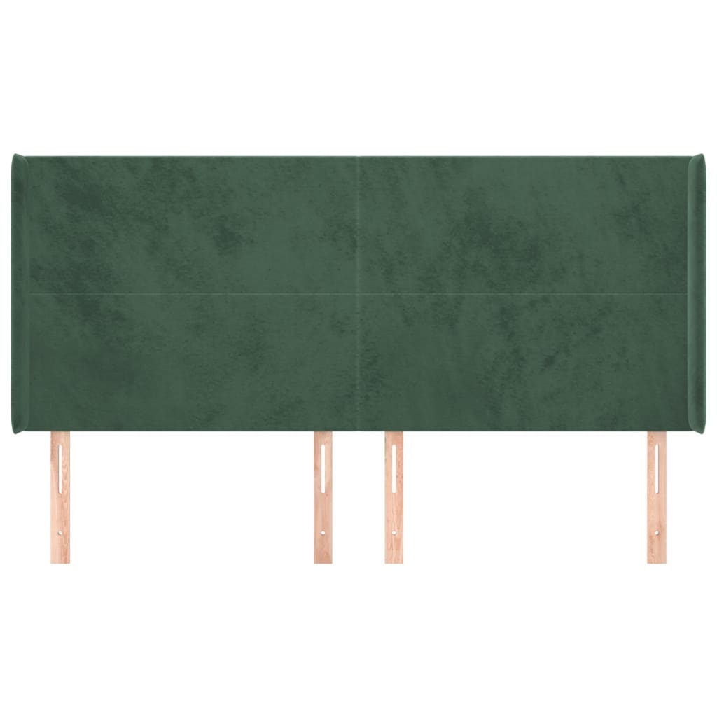 Tête de lit avec oreilles Vert foncé 203x16x118/128 cm Velours - XIOS