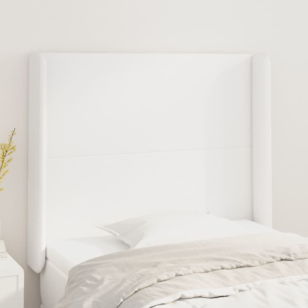 Tête de lit avec oreilles Blanc 93x16x118/128 cm Similicuir - XIOS