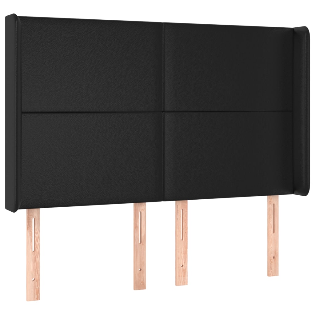 Tête de lit avec oreilles Noir 147x16x118/128 cm Similicuir - XIOS