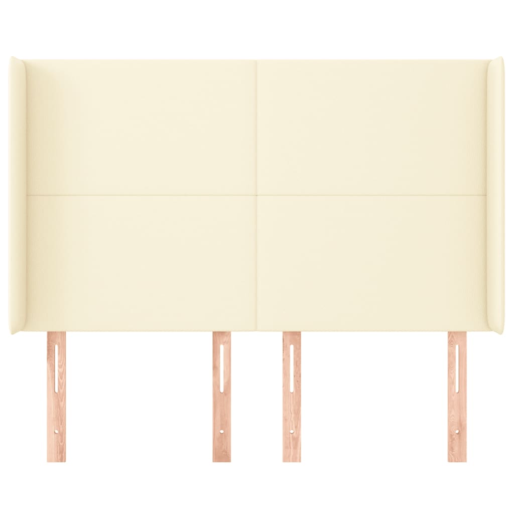Tête de lit avec oreilles Crème 147x16x118/128 cm Similicuir - XIOS