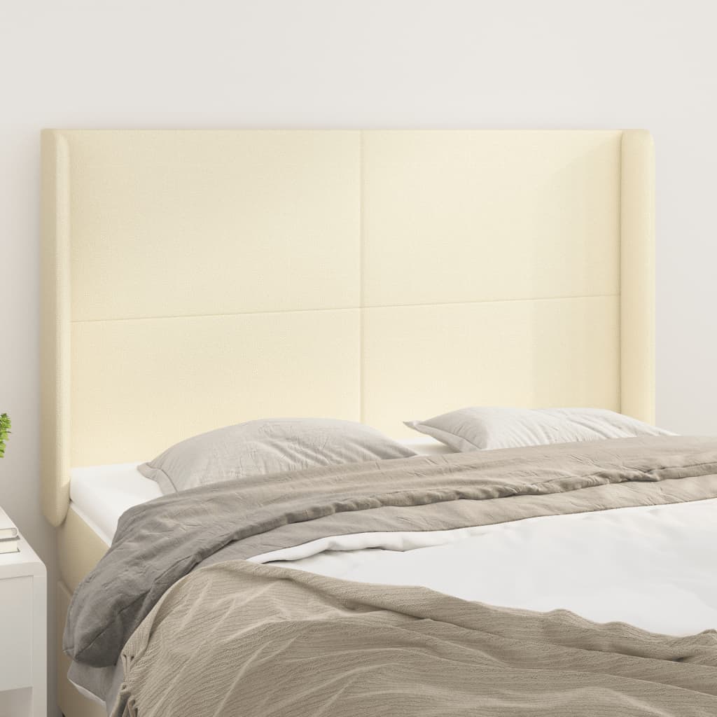 Tête de lit avec oreilles Crème 147x16x118/128 cm Similicuir - XIOS