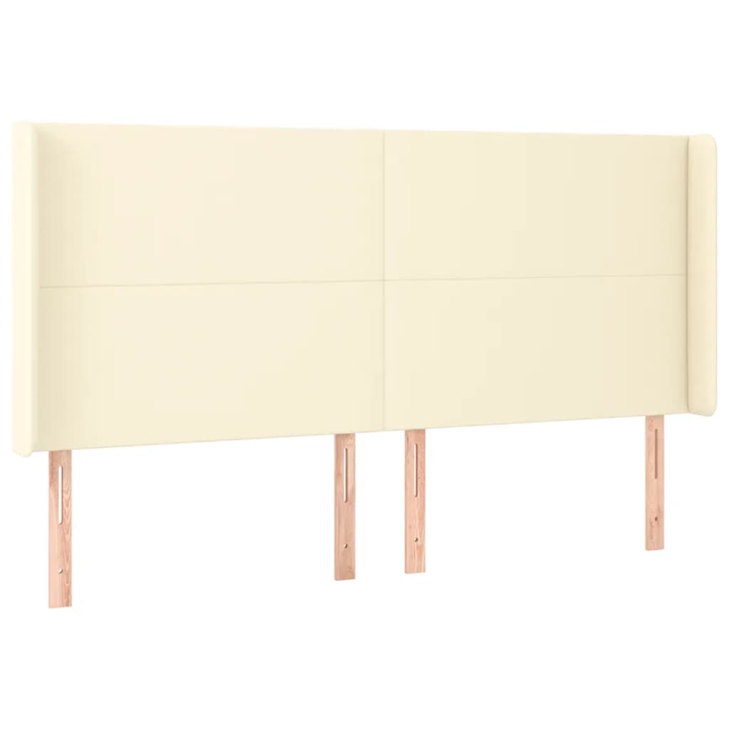 Tête de lit avec oreilles Crème 163x16x118/128 cm Similicuir - XIOS