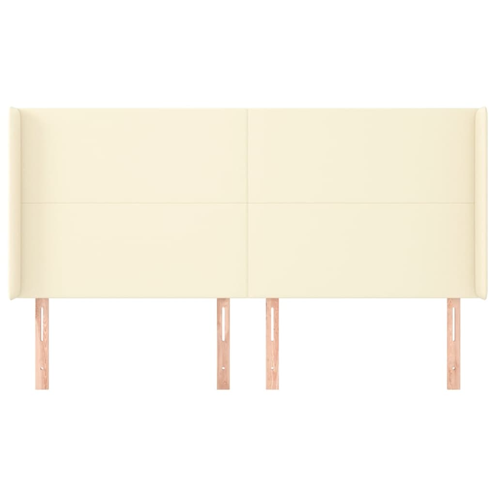 Tête de lit avec oreilles Crème 163x16x118/128 cm Similicuir - XIOS