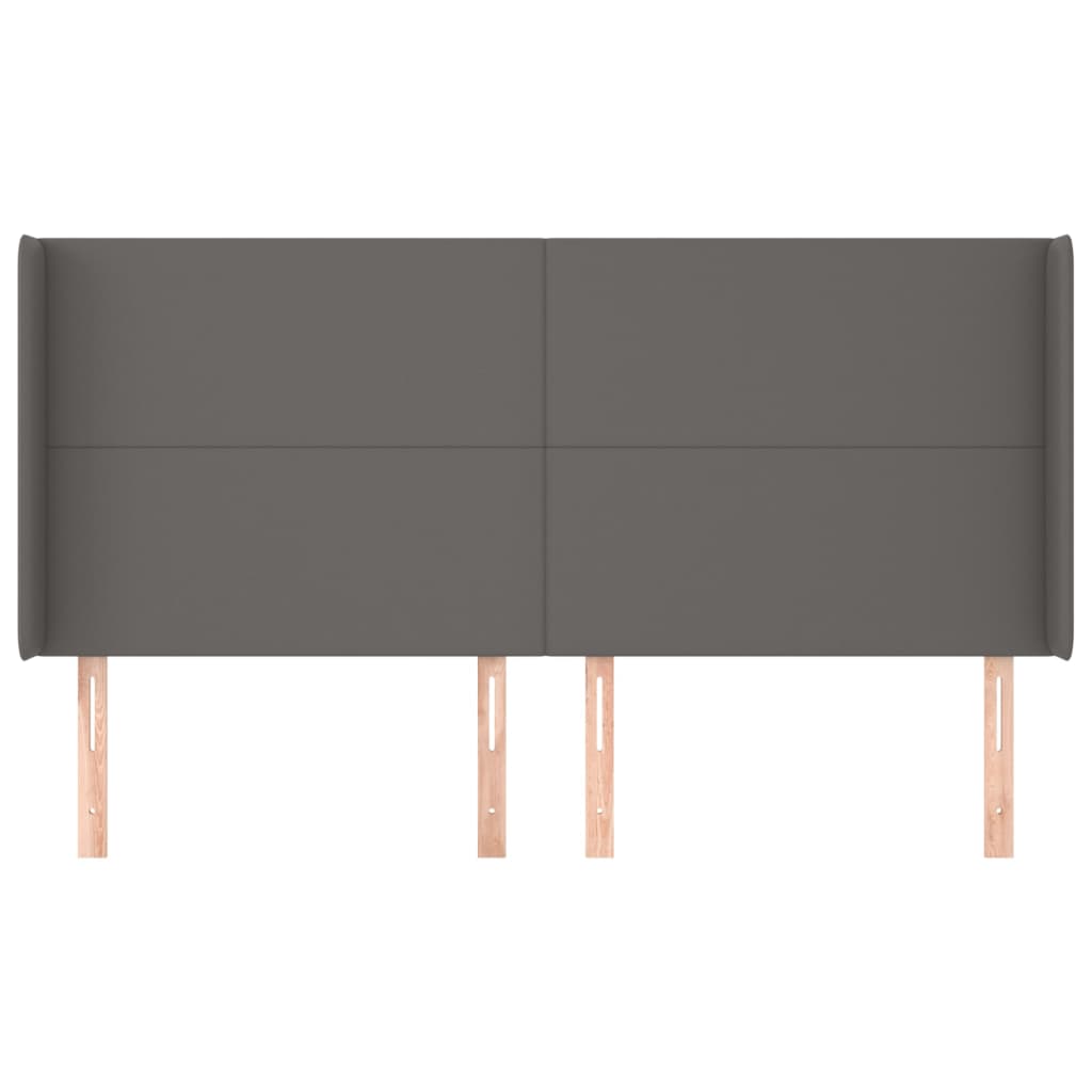 Tête de lit avec oreilles Gris 163x16x118/128 cm Similicuir - XIOS