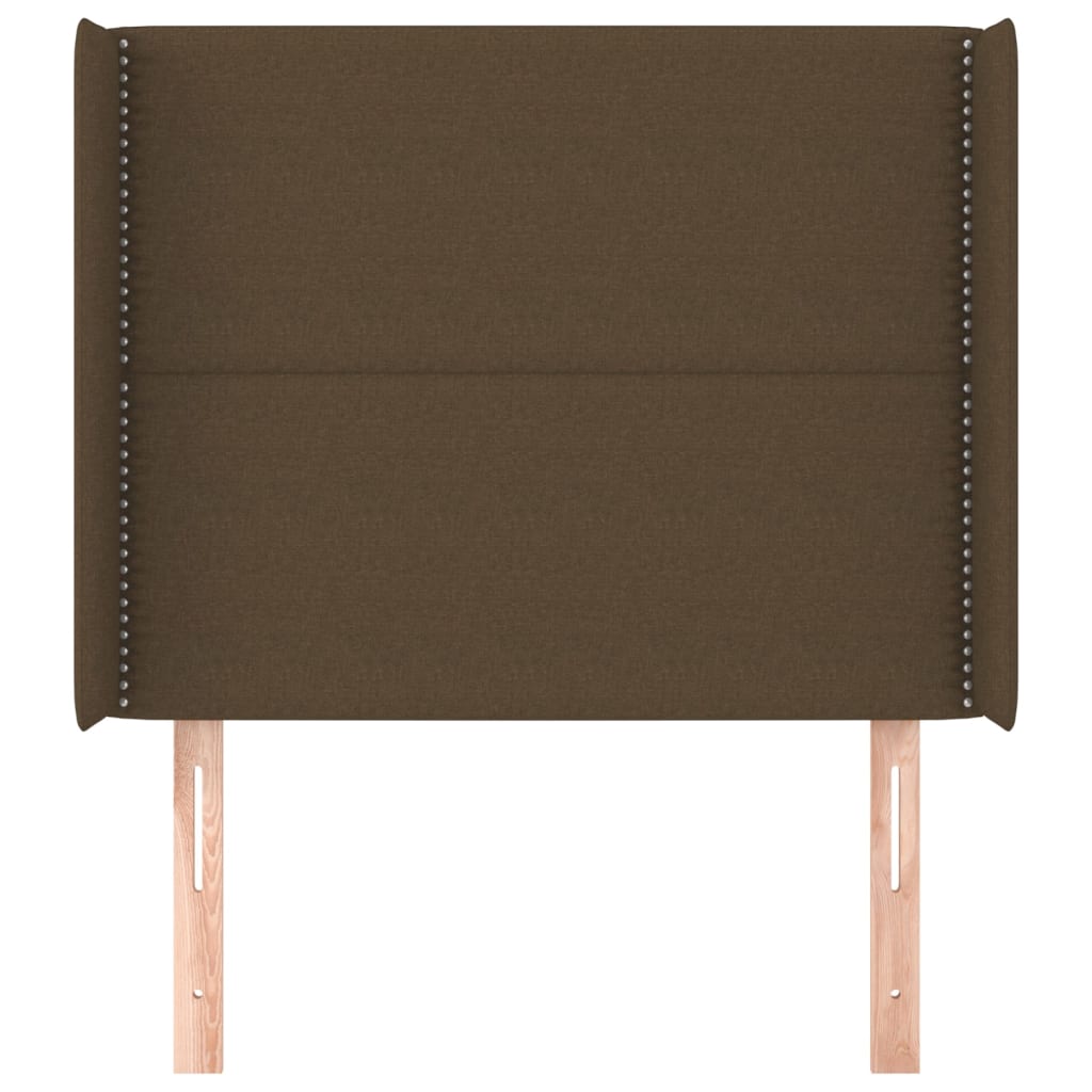 Tête de lit avec oreilles Marron foncé 83x16x118/128 cm Tissu - XIOS