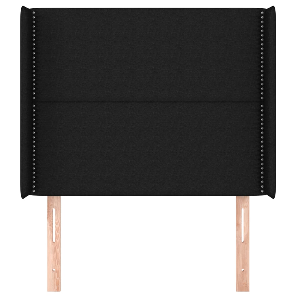 Tête de lit avec oreilles Noir 93x16x118/128 cm Tissu - XIOS