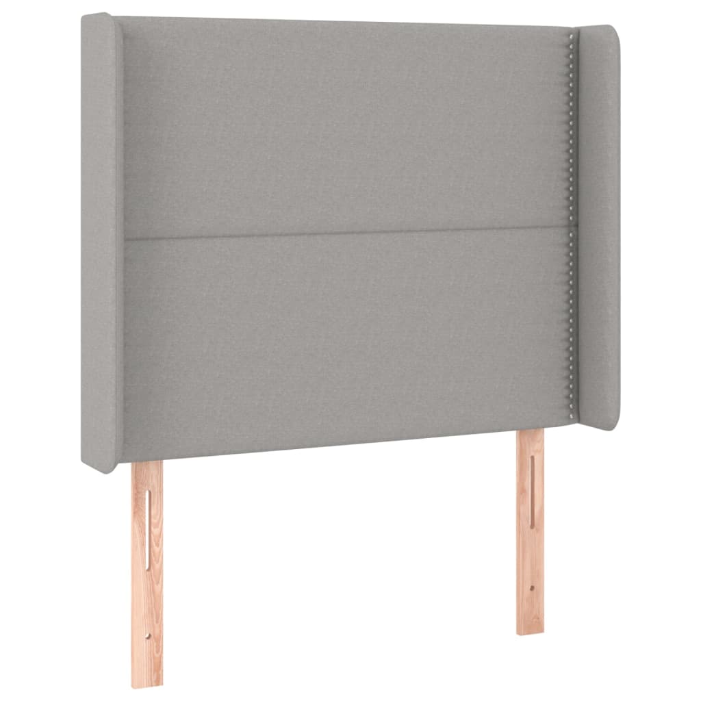 Tête de lit avec oreilles Gris clair 103x16x118/128 cm Tissu - XIOS