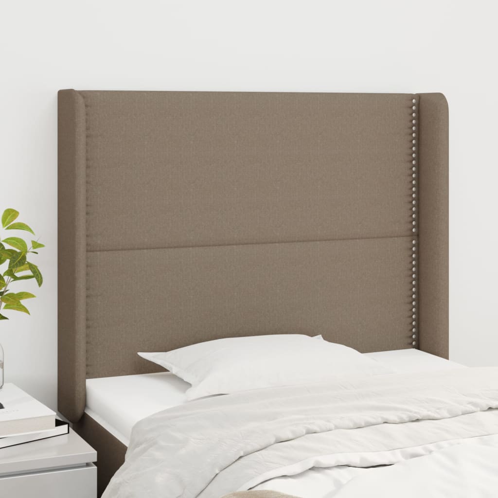 Tête de lit avec oreilles Taupe 103x16x118/128 cm Tissu - XIOS