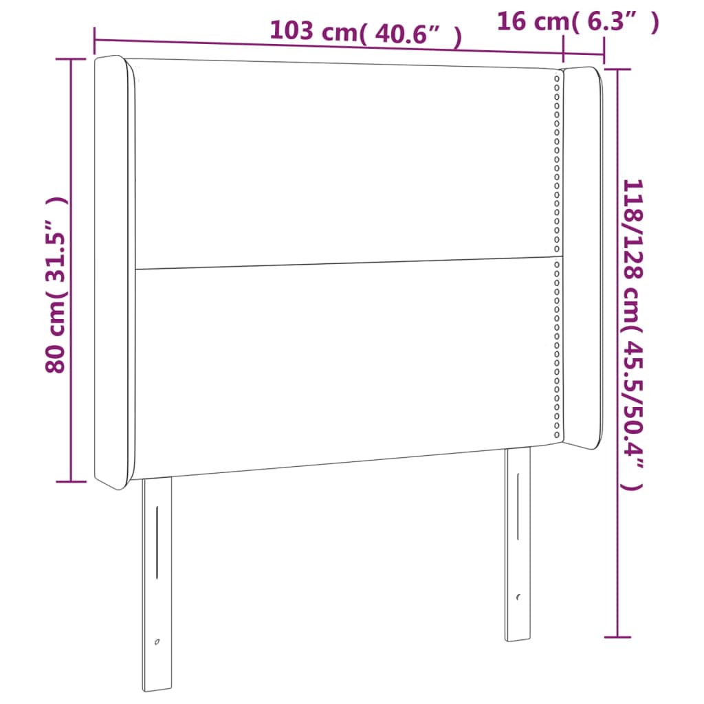 Tête de lit avec oreilles Crème 103x16x118/128 cm Tissu - XIOS
