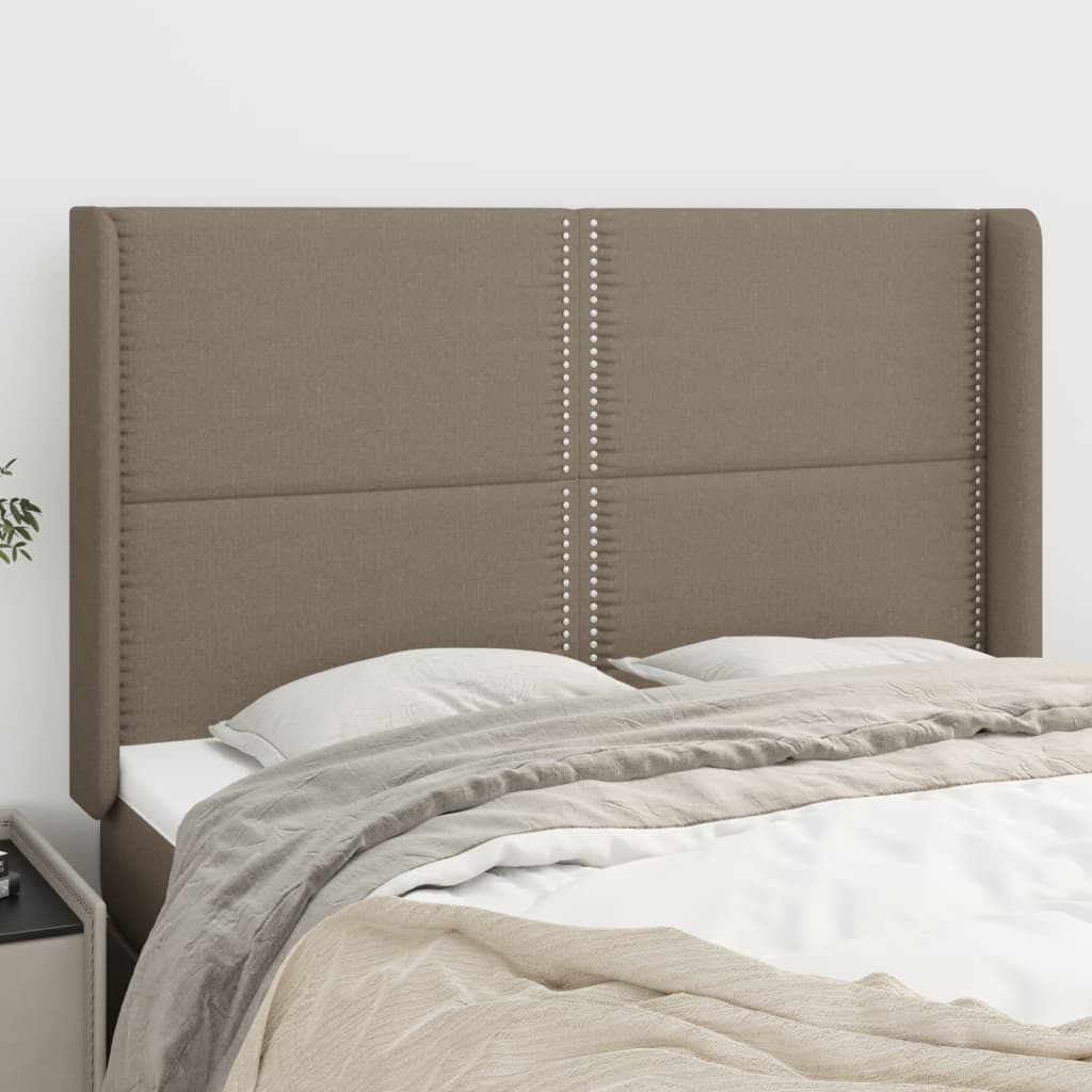Tête de lit avec oreilles Taupe 147x16x118/128 cm Tissu - XIOS