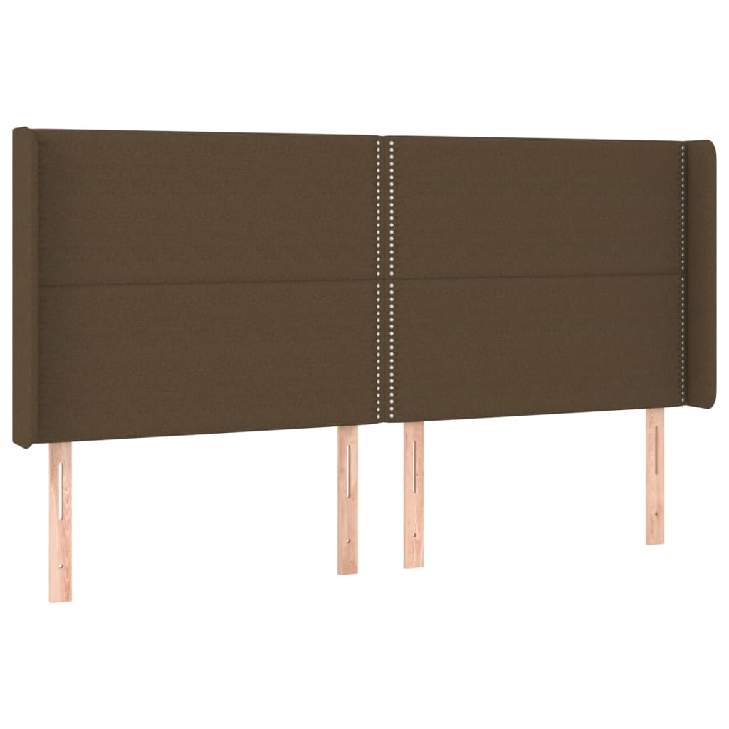 Tête de lit avec oreilles Marron foncé 183x16x118/128 cm Tissu - XIOS