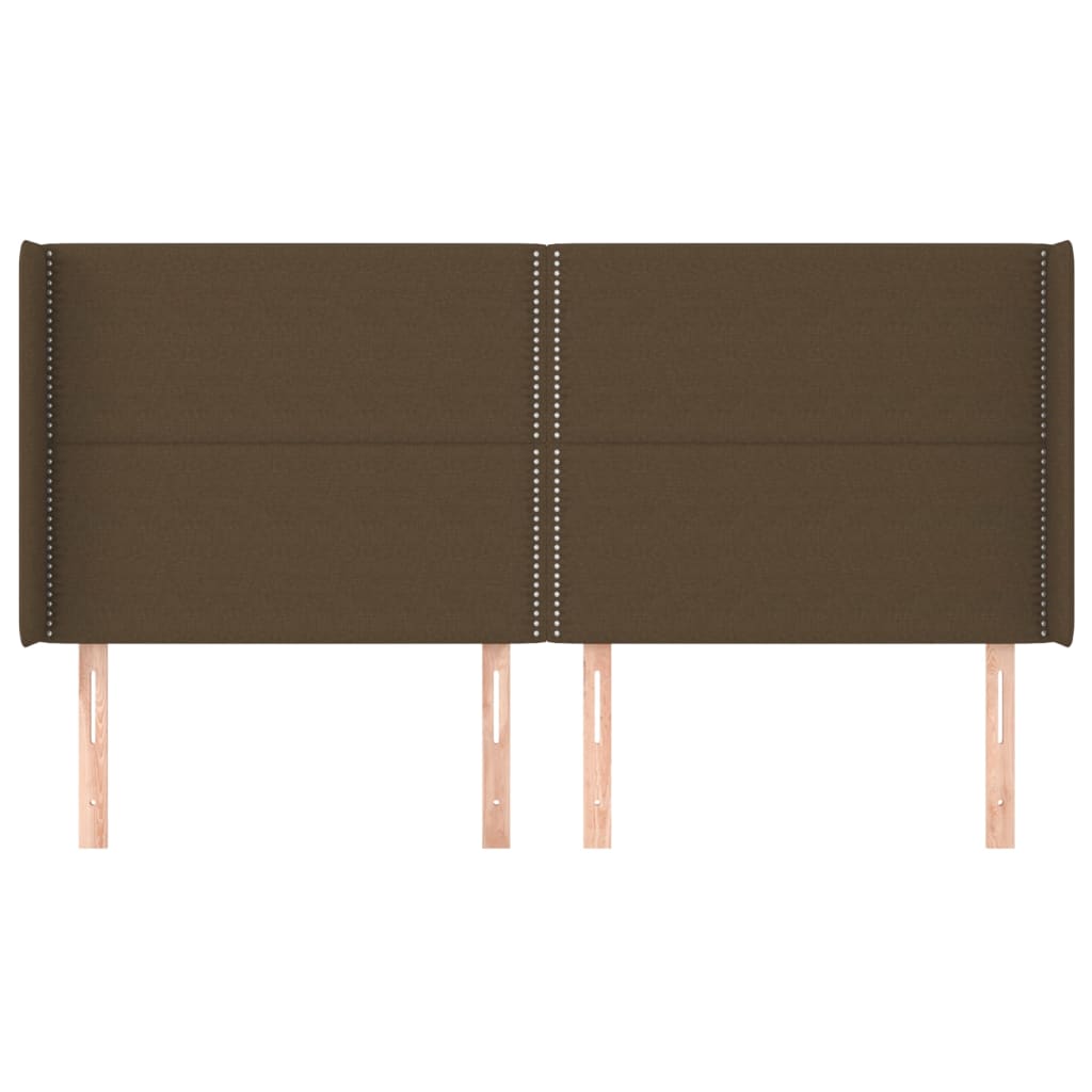 Tête de lit avec oreilles Marron foncé 183x16x118/128 cm Tissu - XIOS