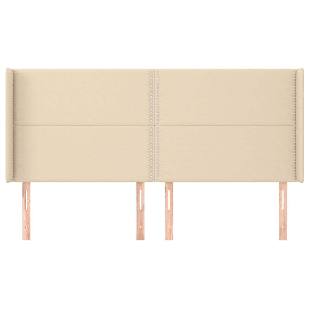Tête de lit avec oreilles Crème 183x16x118/128 cm Tissu - XIOS