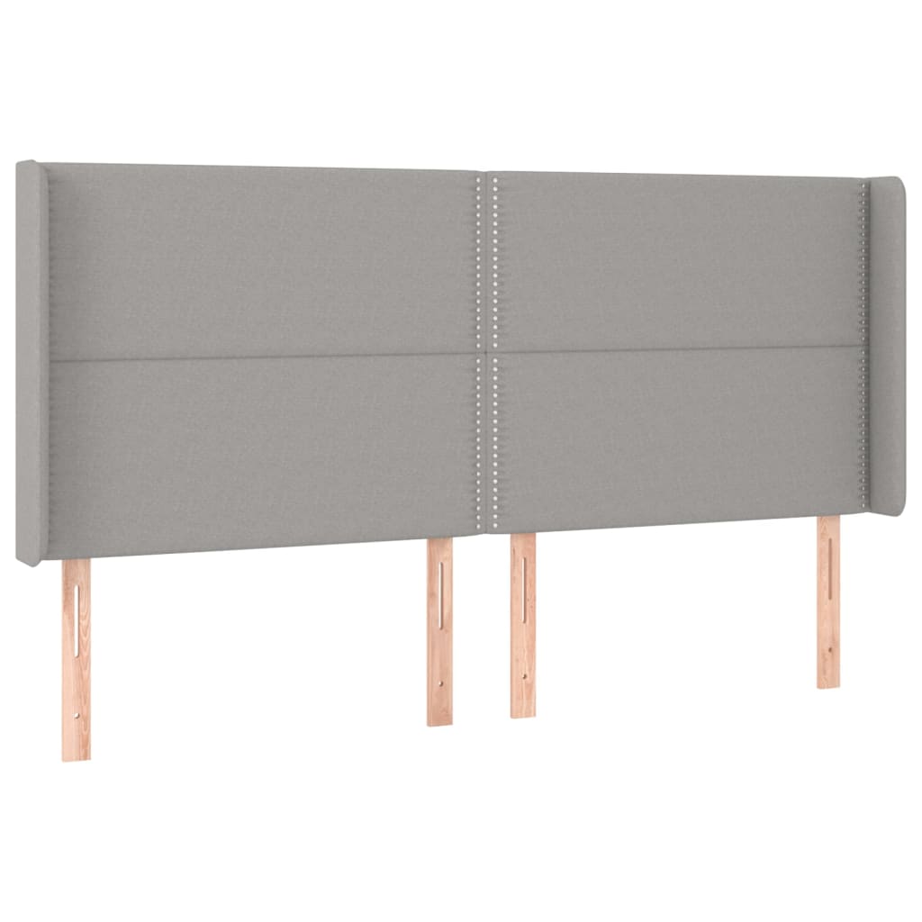 Tête de lit avec oreilles Gris clair 203x16x118/128 cm Tissu - XIOS
