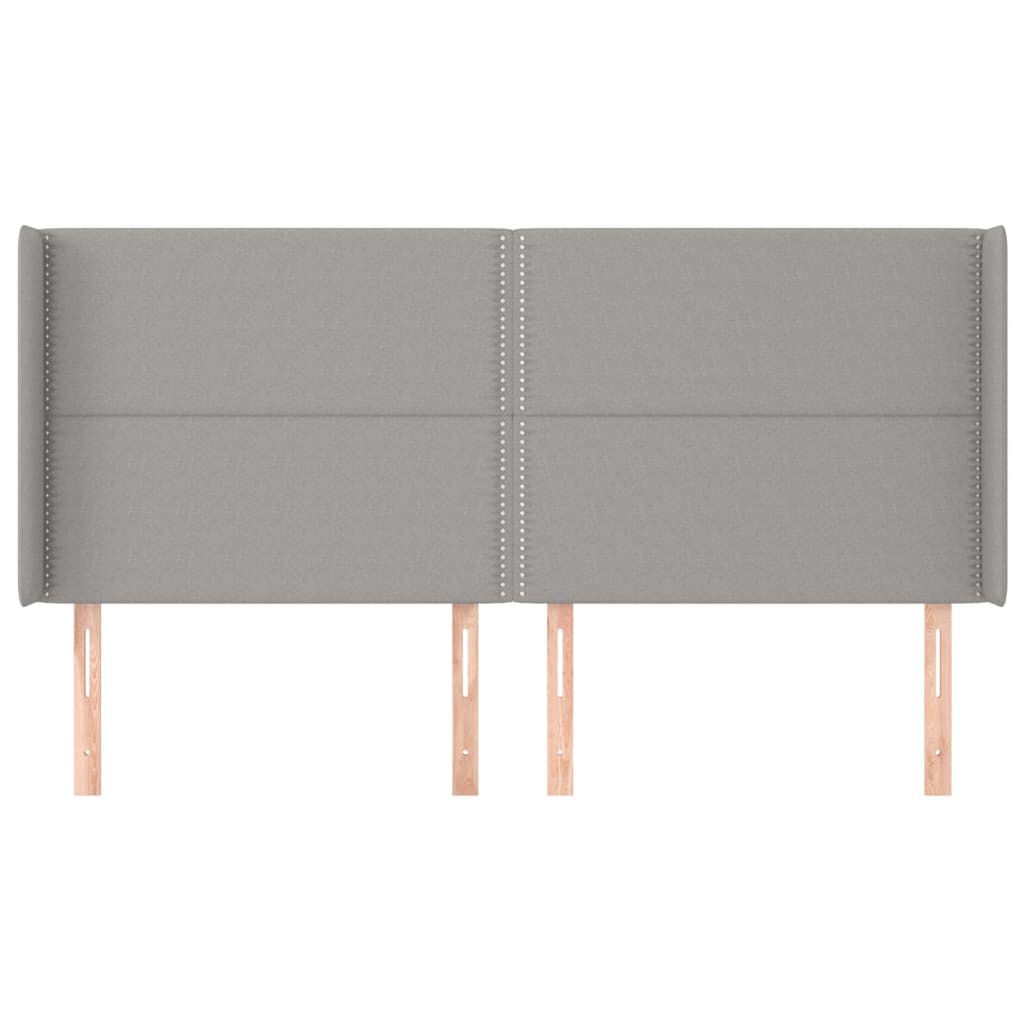 Tête de lit avec oreilles Gris clair 203x16x118/128 cm Tissu - XIOS
