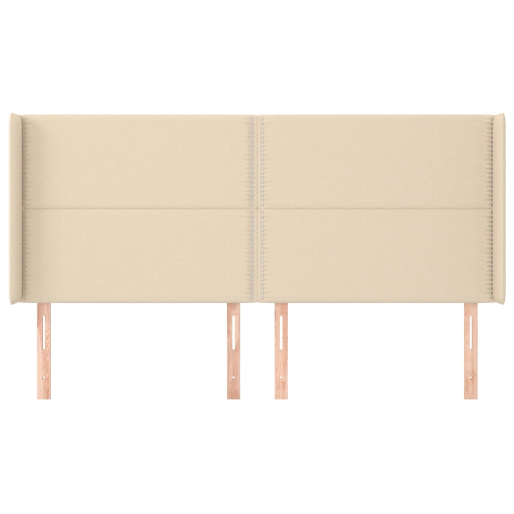 Tête de lit avec oreilles Crème 203x16x118/128 cm Tissu - XIOS
