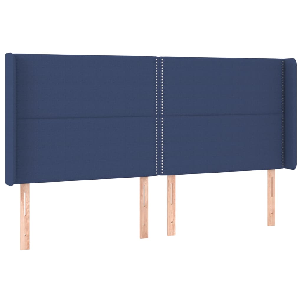 Tête de lit avec oreilles Bleu 203x16x118/128 cm Tissu - XIOS