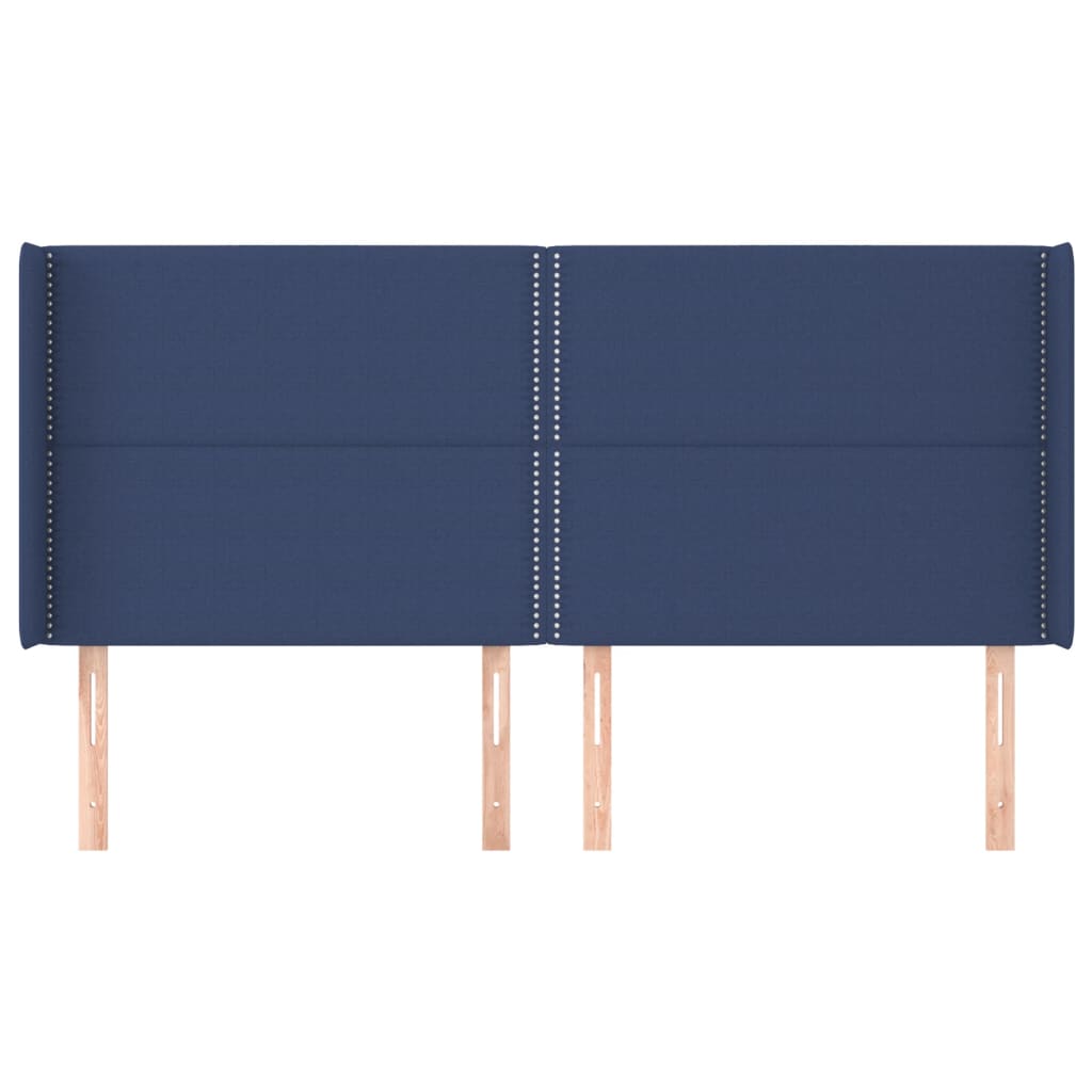 Tête de lit avec oreilles Bleu 203x16x118/128 cm Tissu - XIOS