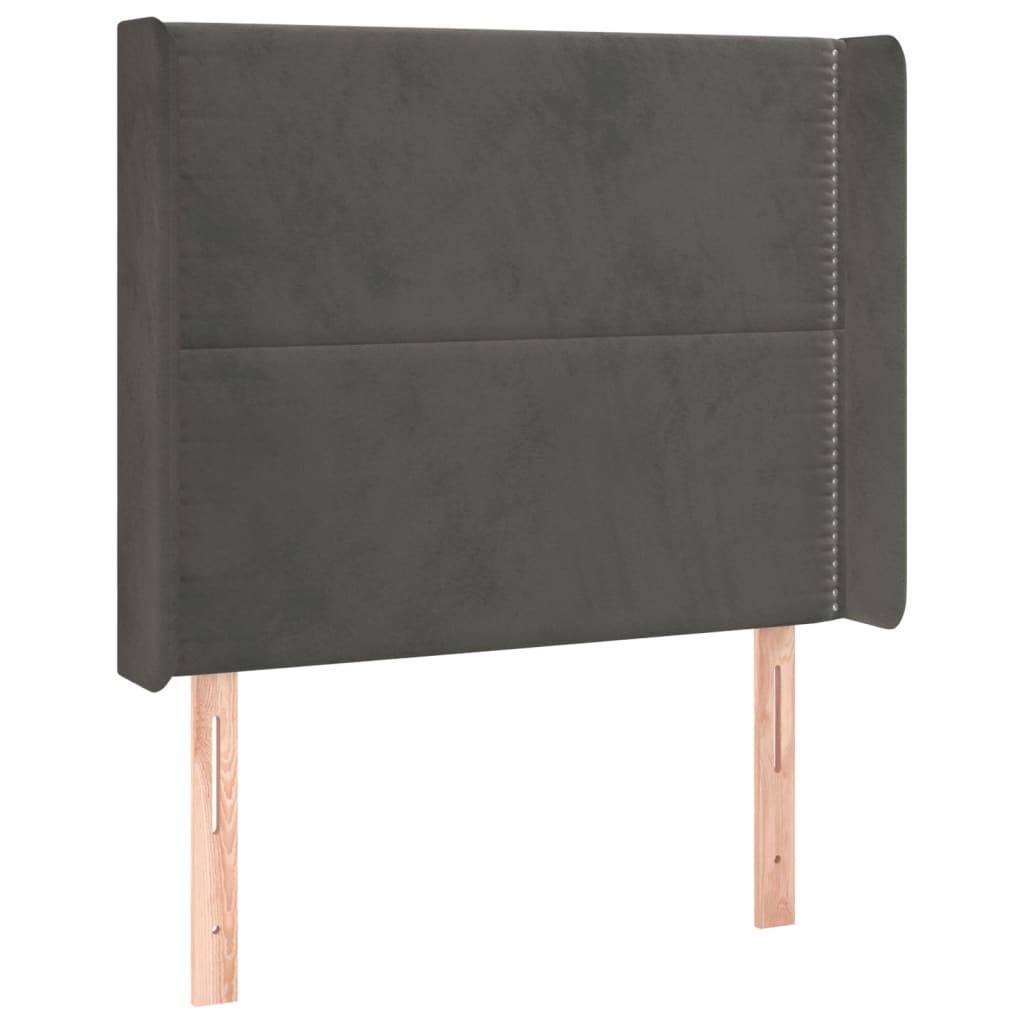 Tête de lit avec oreilles Gris foncé 83x16x118/128 cm Velours - XIOS