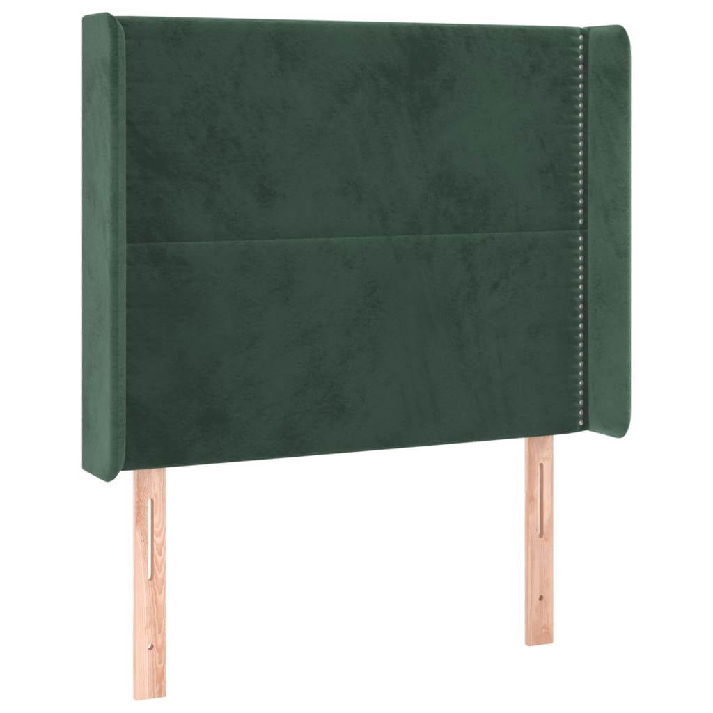 Tête de lit avec oreilles Vert foncé 83x16x118/128 cm Velours - XIOS