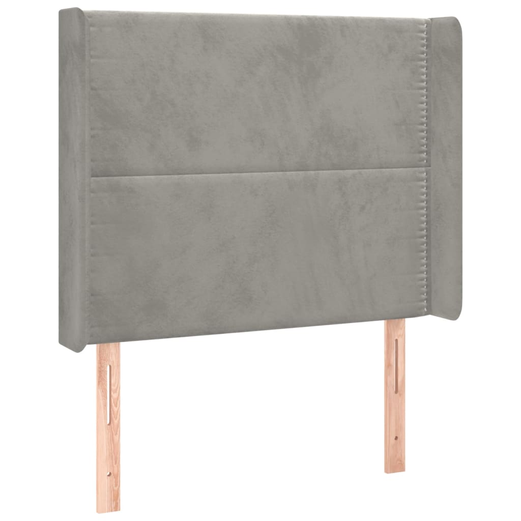 Tête de lit avec oreilles Gris clair 93x16x118/128 cm Velours - XIOS