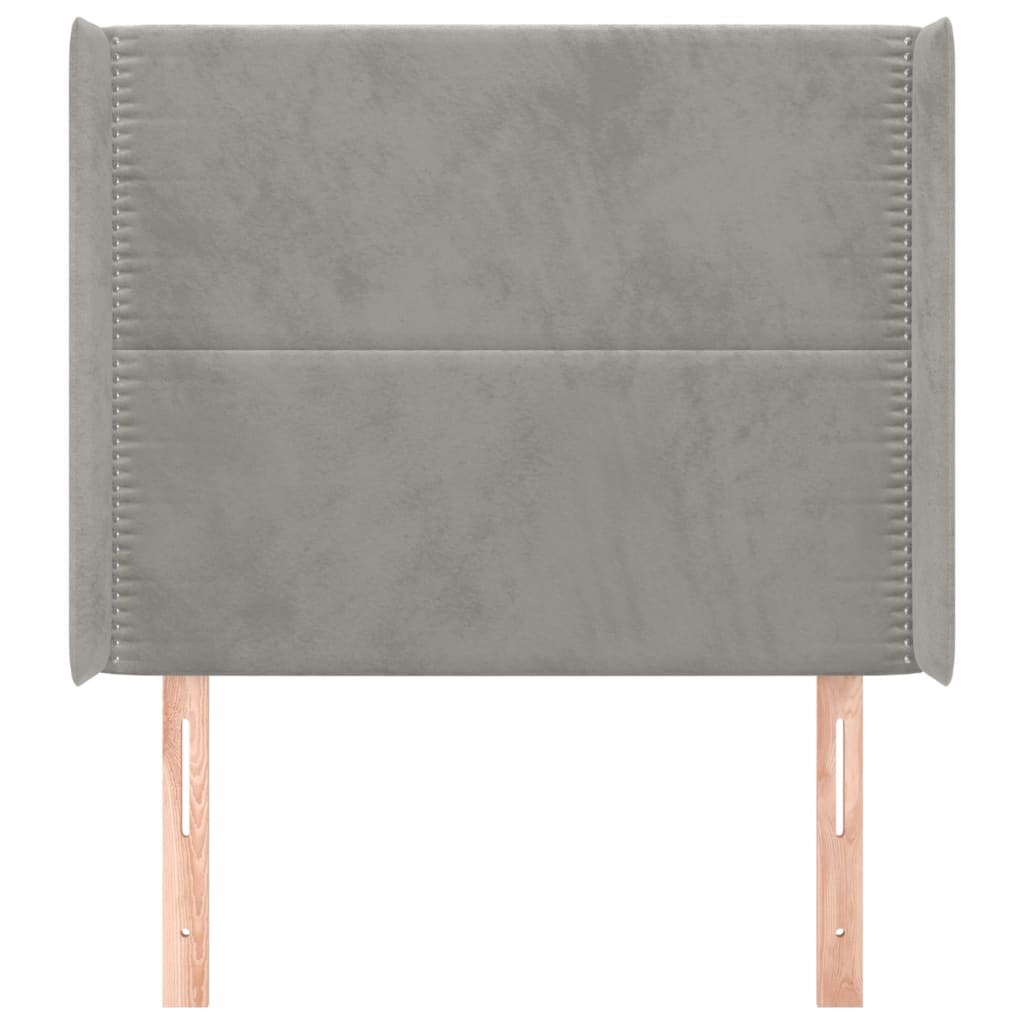 Tête de lit avec oreilles Gris clair 93x16x118/128 cm Velours - XIOS