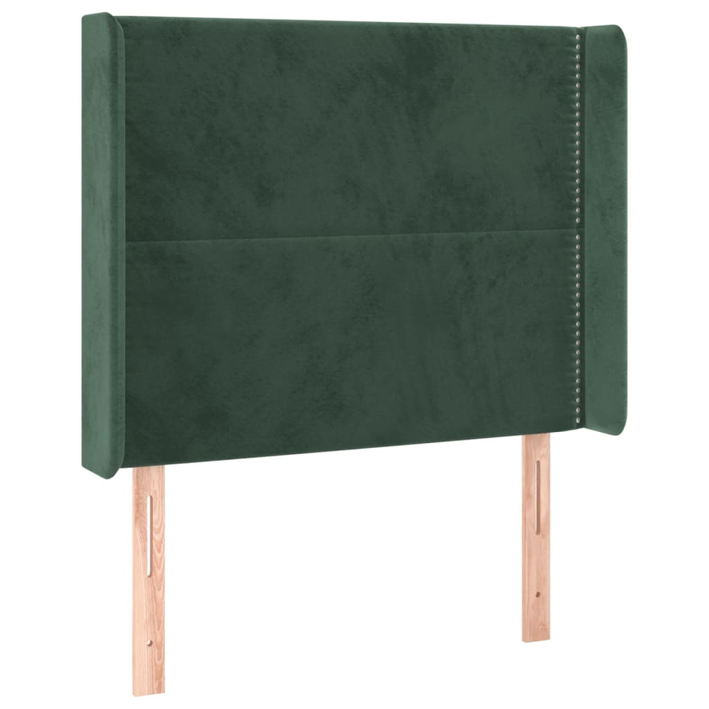Tête de lit avec oreilles Vert foncé 93x16x118/128 cm Velours - XIOS