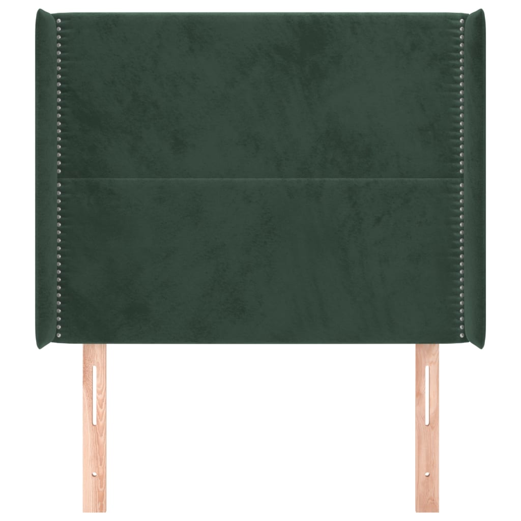 Tête de lit avec oreilles Vert foncé 93x16x118/128 cm Velours - XIOS