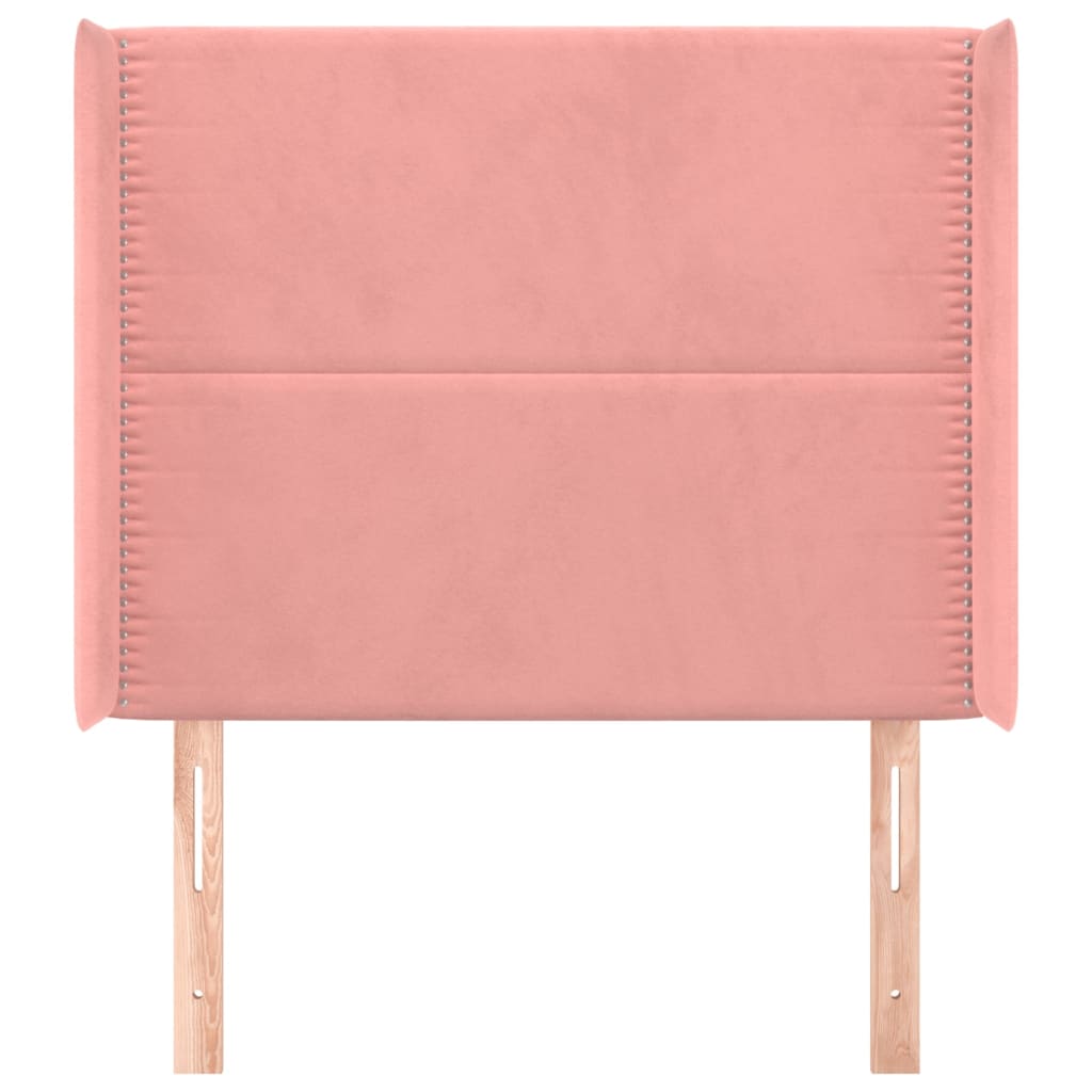 Tête de lit avec oreilles Rose 93x16x118/128 cm Velours - XIOS