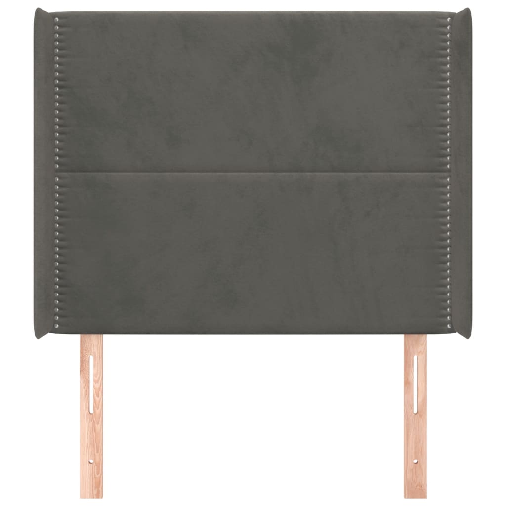 Tête de lit avec oreilles Gris foncé 103x16x118/128 cm Velours - XIOS