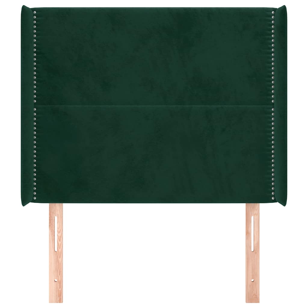 Tête de lit avec oreilles Vert foncé 103x16x118/128 cm Velours - XIOS