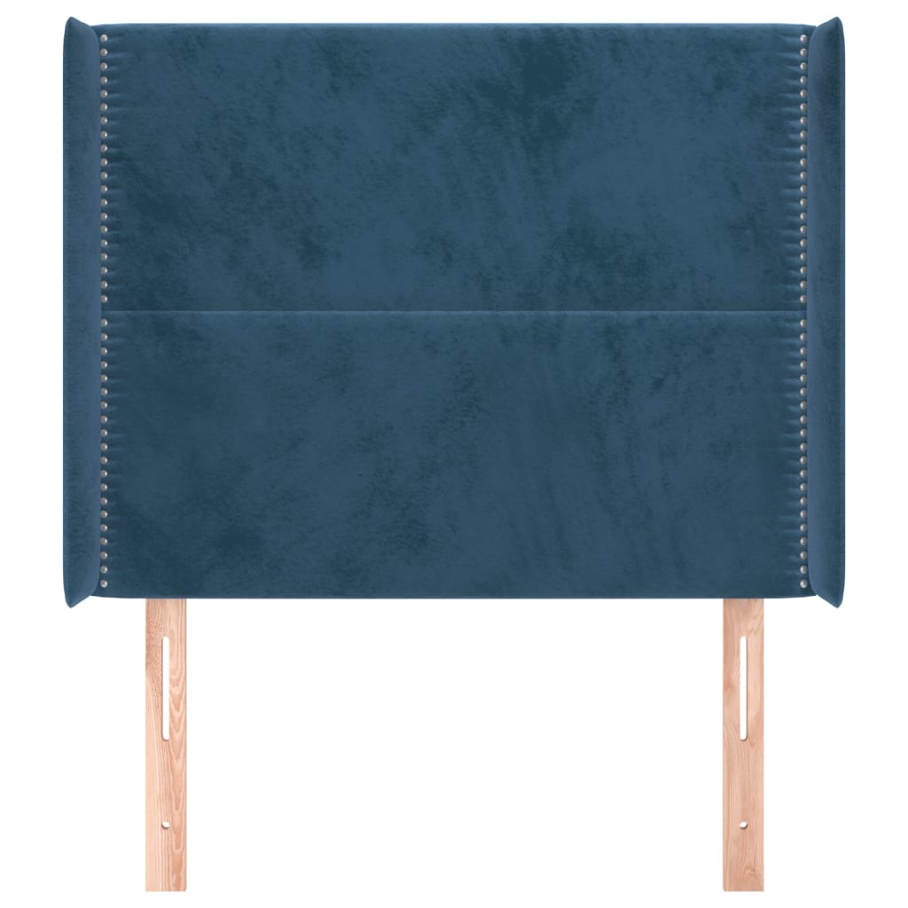Tête de lit avec oreilles Bleu foncé 103x16x118/128 cm Velours - XIOS