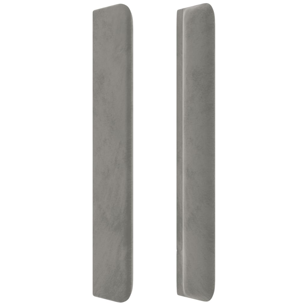 Tête de lit avec oreilles Gris clair 147x16x118/128 cm Velours - XIOS