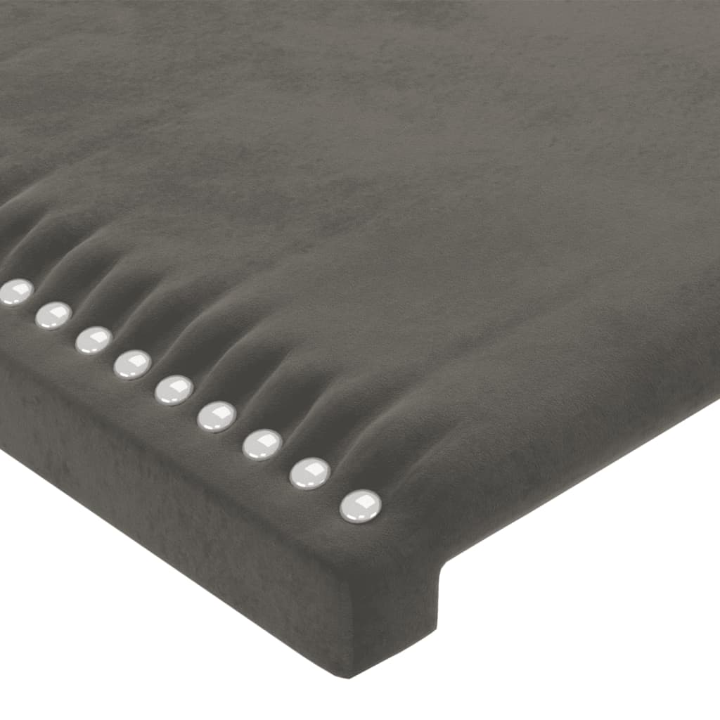 Tête de lit avec oreilles Gris foncé 147x16x118/128 cm Velours - XIOS